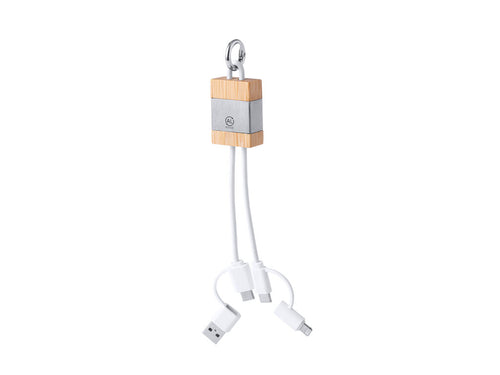 Charging cable made of bamboo and Recycled Aluminium - Desak Personalised