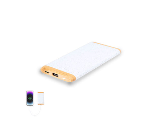 External auxiliary battery made in a combination of bamboo and wheat straw - Coquin Personalised