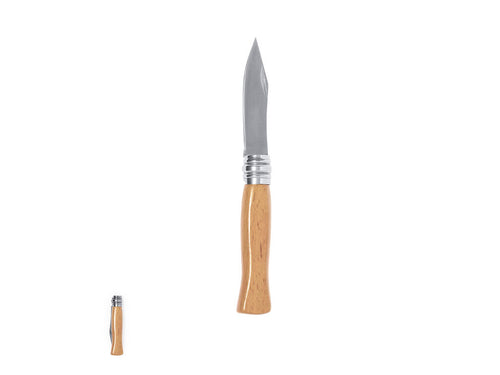 Pocket knife made of resistant stainless steel, with ergonomic handle made in lacquered natural wood and with lock - Hokem Personalised