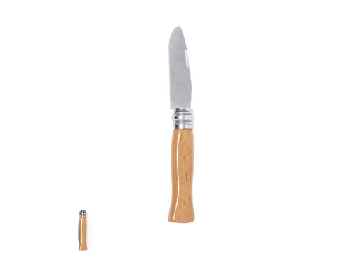 Pocket knife made of resistant stainless steel, with ergonomic handle made of lacquered natural wood and locking mechanism - Terral Personalised
