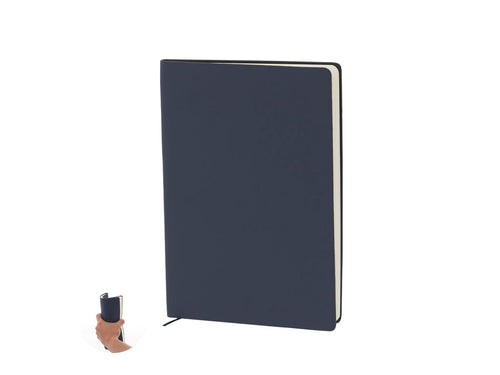 Notepad with soft cover made of recycled PU leather - Lazox Personalised