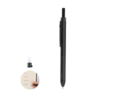 Penne Tidio Personalizzato - Penna 4-in-1 e matita meccanica realizzata in resistente alluminio, con meccanismo intelligente che consente la selezione del colore dell'inchiostro o della matita