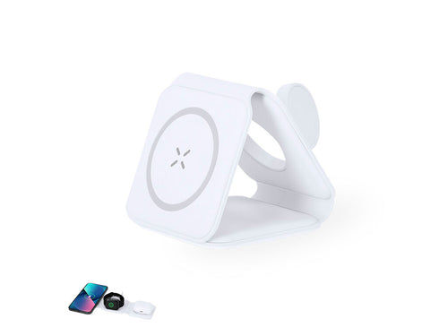 Complete magnetic wireless charger 15W, designed for simultaneous charging of smartphone, headphones and smartwatch - Tardim Personalised