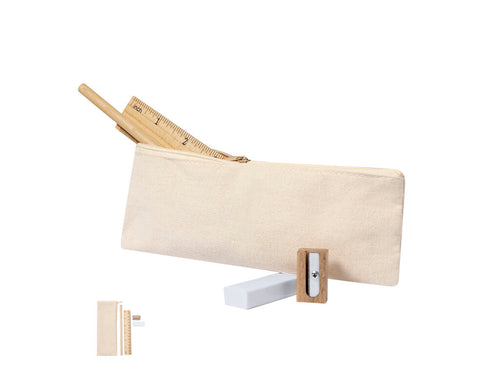 Set of 4 pieces presented in a cotton case with zipper closure - Kramer Personalised