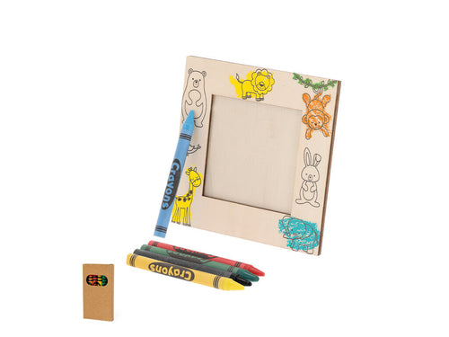 Photo frame made of natural wood with animal design - Kunku Personalised
