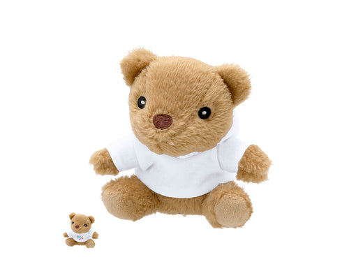 Soft teddy bear made from RPET with customizable sweatshirt, ideal for sublimation - Glik Personalised