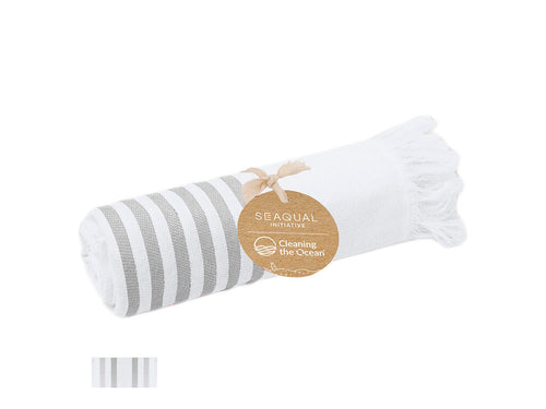 Soft pareo-towel of 300 g/m², made from a combination of recycled cotton and recycled polyester SEAQUAL - Tirling Personalised