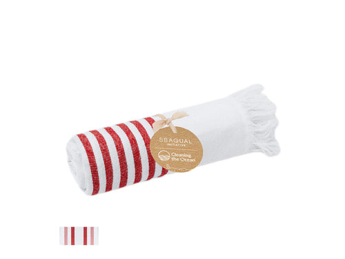 Soft pareo-towel of 3000 g/m², made from a combination of recycled cotton and recycled polyester SEAQUAL - Mundry Personalised