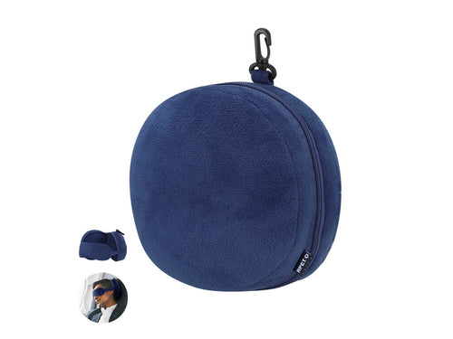 Pillow with eye mask ideal for travel made from soft RPET material - Pansir Personalised
