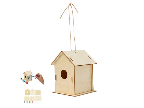 Hanging birdhouse made of natural wood - Spydel Personalised