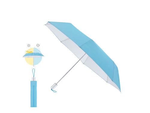 Foldable umbrella with a diameter of 96 cm, ideal for protecting you from rain and sun rays thanks to its UPF50+ sun protection polyester 190T fabric - Winsler Personalised