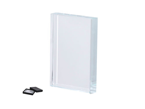 Elegant glass plaque with a sophisticated rectangular design, ideal for laser engraving - Checken Personalised