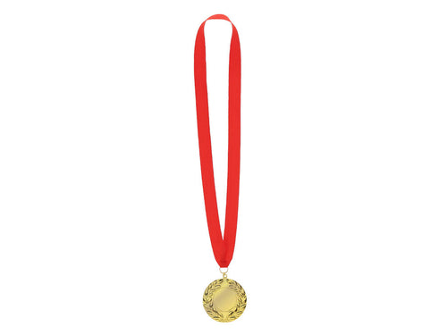 Metal medal with a golden finish, embossed, measuring 7 cm in diameter - Binea Personalised