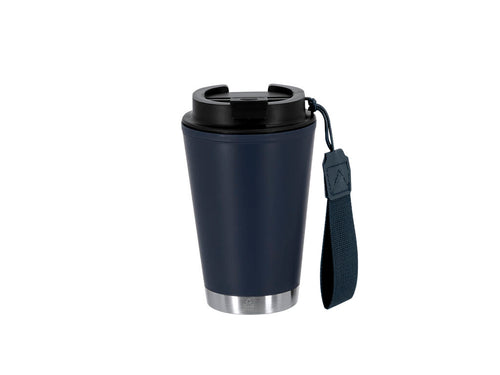 Double-walled thermal cup made of recycled PP, combined with a base made of recycled stainless steel - Wirten Personalised