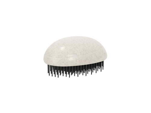 Detangling brush with a body made of wheat straw and black flexible ABS bristles - Nymar Personalised