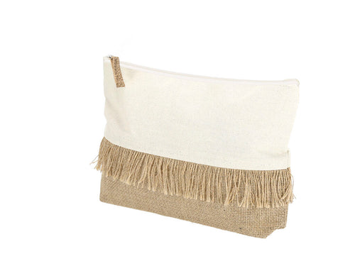 Toiletry bag made of laminated jute and natural cotton - Hyker Personalised