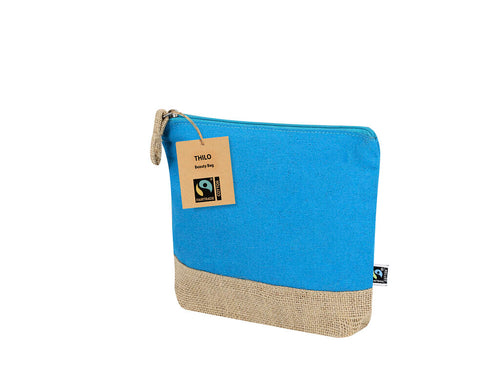 Toiletry bag made of a combination of cotton and laminated jute with Fairtrade certification, a fair and alternative trading system that promotes the development of peoples and the fight against poverty - Thilo...