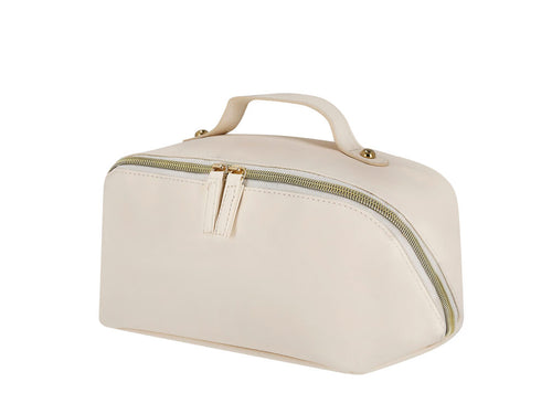 Soft PU toiletry bag, with a wide opening main compartment - Brinix Personalised