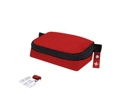 Emergency kit with 20 accessories in a sturdy 600D polyester case with single pull zipper closure - Kintar Personalised