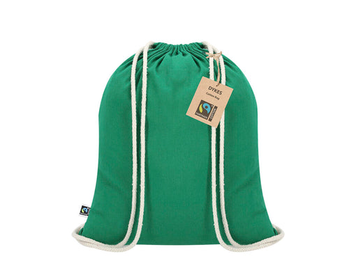 Drawstring backpack made of 140g/m2 cotton - Dykes Fairtrade Personalised