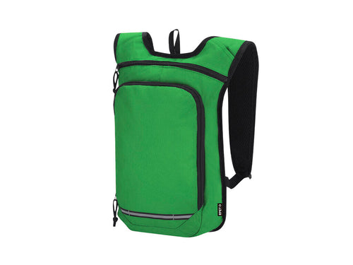 Backpack made of durable RPET 600D polyester, designed with reflective strips on the front for greater visibility - Rinix Personalised