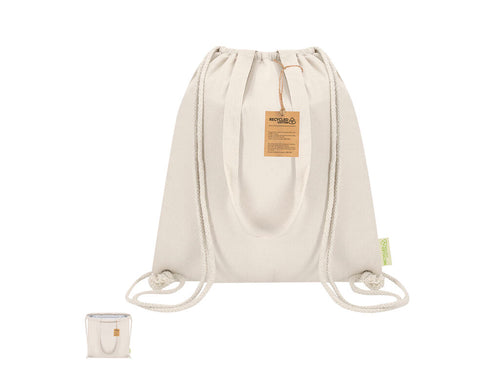 Borse Frigo Nelon Personalizzato - Borsa zaino frigorifero a corda realizzata in cotone riciclato 140g/m2