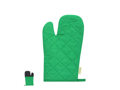 Organic cotton glove with rubber coating on the grip area for better protection against high temperatures - Kinix Personalised