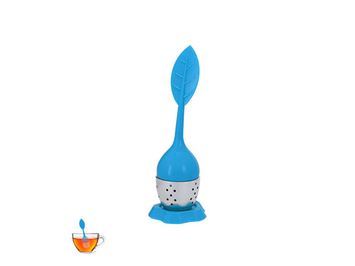 Tea infuser with leaf design, made of silicone and stainless steel - Ponar Personalised