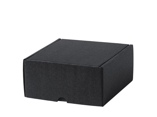 Small-sized presentation box, made of black corrugated cardboard - Steffon Personalised