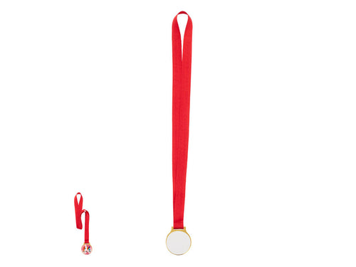 Metal medal with smooth gold finish, specially designed for sublimation marking (not integrated into the product, ideal for printing and applying later) - Aviana Personalised