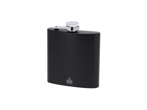 175 ml capacity hip flask with body made of Recycled Stainless Steel and screw-on safety cap - Lindog Personalised