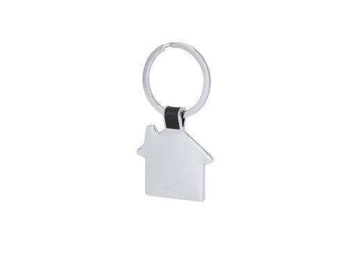Metal keychain with house design and black detail - Nyrella Personalised