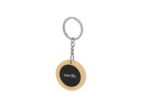 Bamboo and metal keychain - Khozax Personalised
