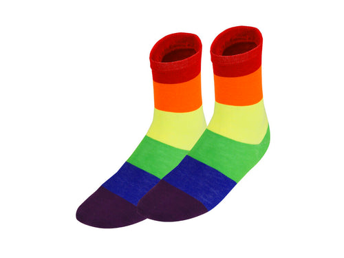 Rainbow design socks, made from soft polyester - Tarox Personalised