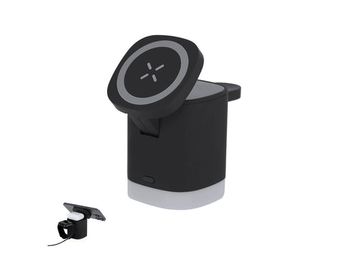 Magnetic 3-in-1 wireless charger with 15W, made from recycled ABS (RABS) - Ruclox Personalised