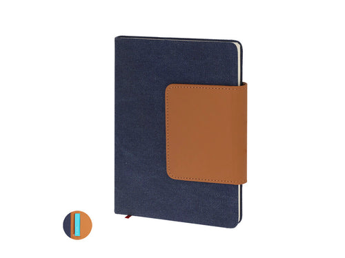 A5 notebook made of a combination of Recycled Canvas and Recycled PU - Renak Personalised