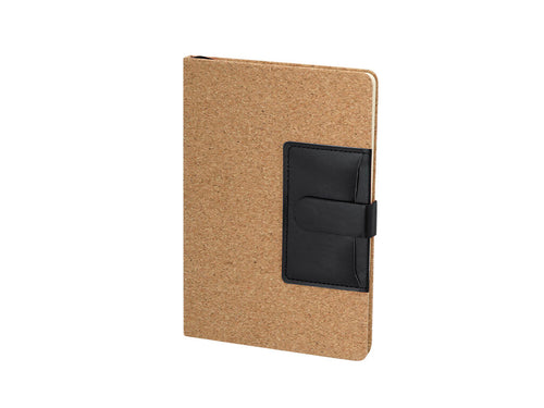Notepad with rigid covers combining natural cork and PU - Rosiuk Personalised
