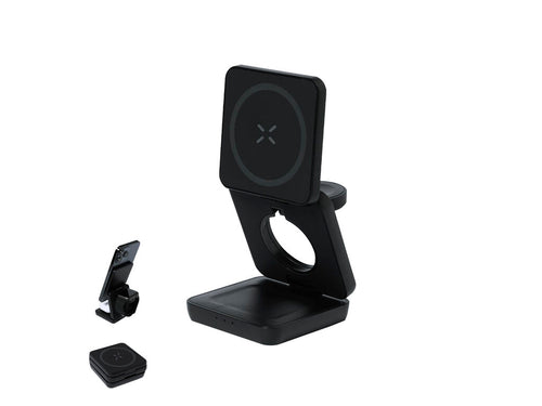 Magnetic 4-in-1 wireless charger with 15W, made from recycled ABS (RABS) - Komal Personalised