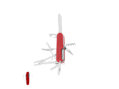 Multi-tool knife with stainless steel accessories with 10 functions, coated in durable ABS - Texwol Personalised