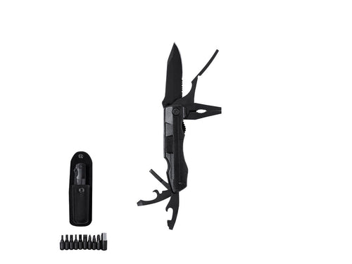 Multi-purpose knife with a black finish in stainless steel and a sturdy matching aluminum handle - Eliana Personalised