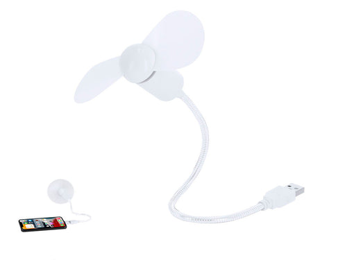 Practical flexible fan with Type C and USB connection, compatible with numerous devices - Winsord Personalised