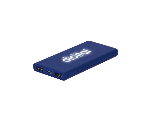 External auxiliary battery made from ABS with a rubber finish and a capacity of 5,000 mAh - Caplan Personalised