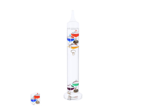Decorazione Galileo Personalizzato - Termometro Galileo in vetro borosilicato di design elegante e compatto