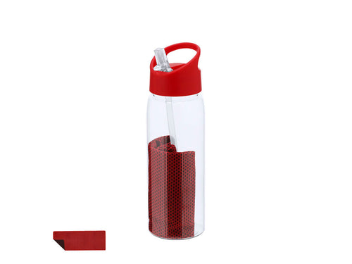 Set of bottle and towel made of RPET - Garyl Personalised