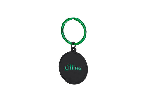 Keychain made of aluminum with a round design in black - Klapson Personalised