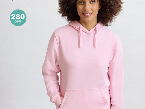 Fitted women’s hoodie with hood lined in matching tone - Draco Personalised