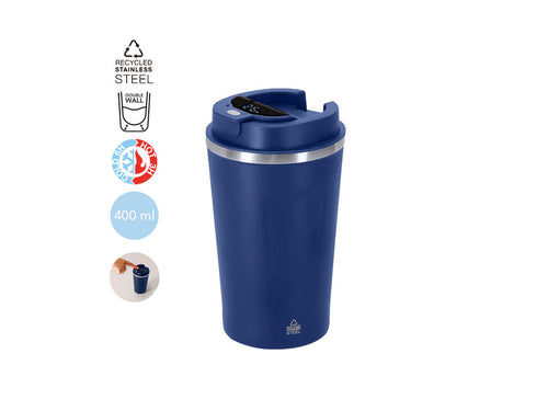 Insulated cup with 400 ml capacity, made of Recycled Stainless Steel - Molin Personalised