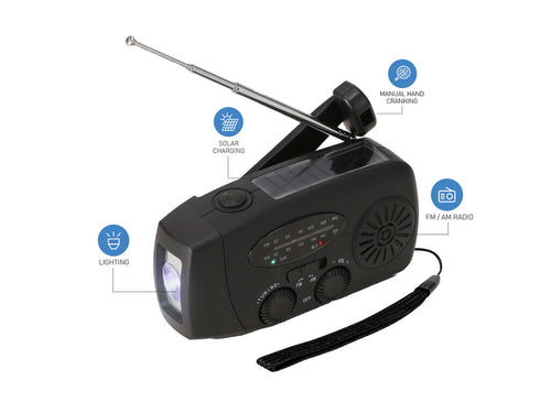 Emergency multifunction radio made of durable ABS - Cartney Personalised