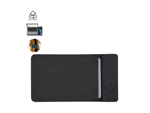 Multifunction laptop sleeve made of recycled PU and RPET fabric - Benrix Personalised