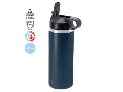 500 ml bottle made of recycled stainless steel with double wall, ensuring better and longer-lasting temperature preservation - Gomery Personalised